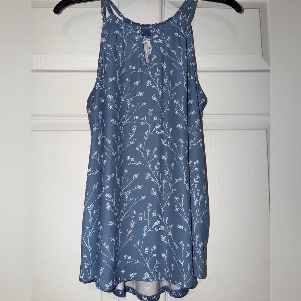 41 Hawthorn Blue Floral Sleeveless Blouse
